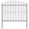Vidaxl spike fence zwart 200 x 200 cm gepoedercoat staal