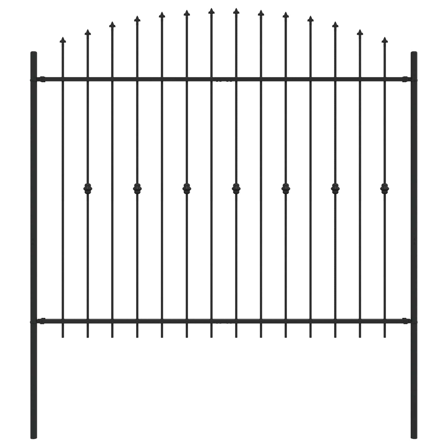 Valla de púas VidaXL negra 200 x 200 cm acero con recubrimiento en polvo