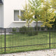 VidaXL valla en arco de púas negra 200 x 130 cm acero con recubrimiento en polvo