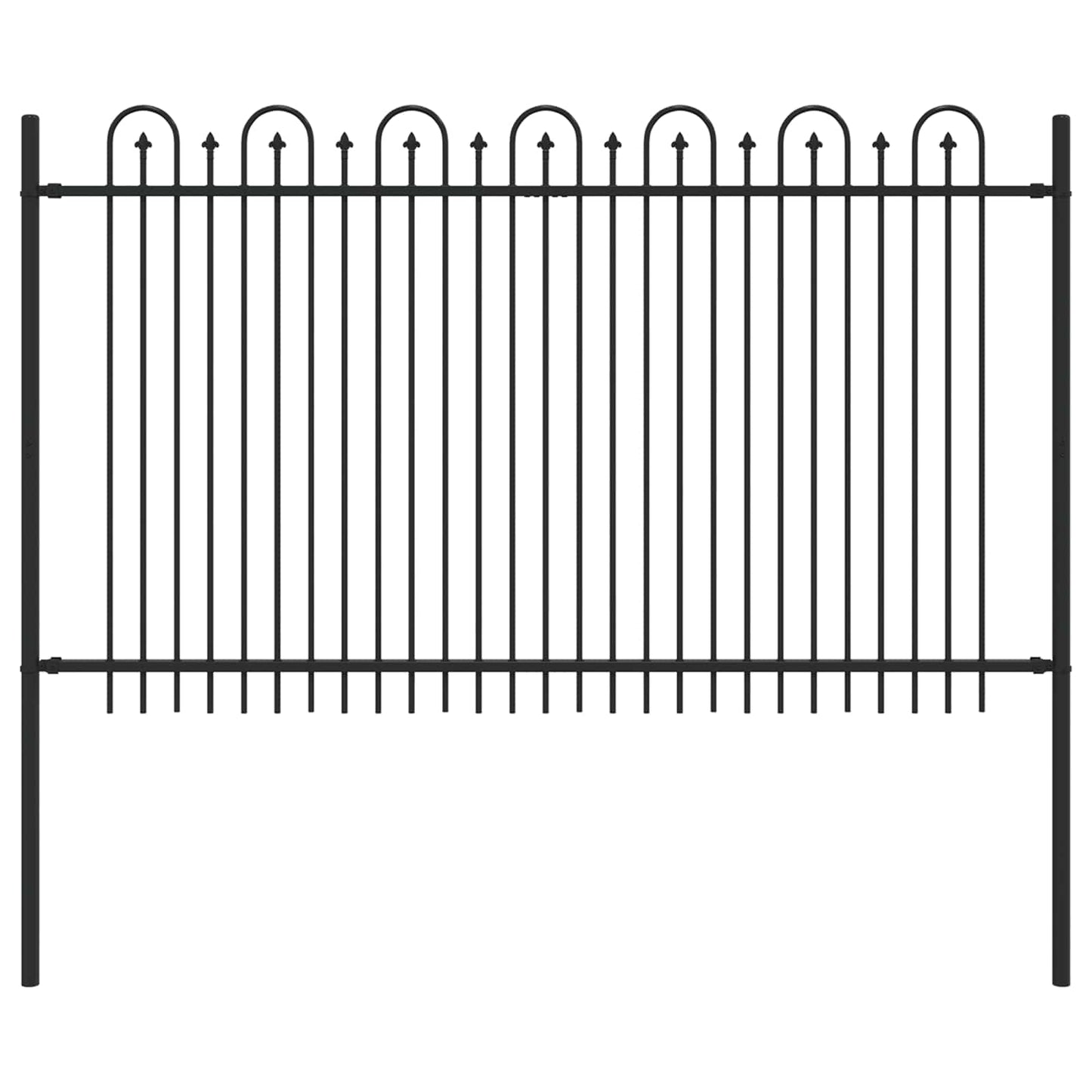 VidaXL valla en arco de púas negra 200 x 130 cm acero con recubrimiento en polvo