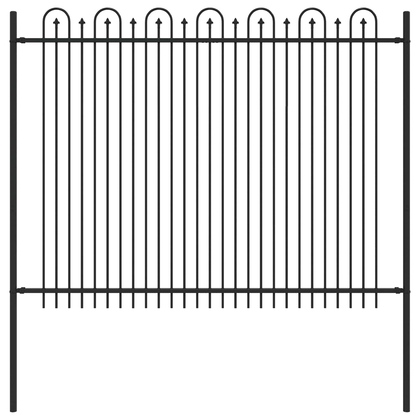 VidaXL valla en arco de púas negra 200 x 200 cm acero con recubrimiento en polvo