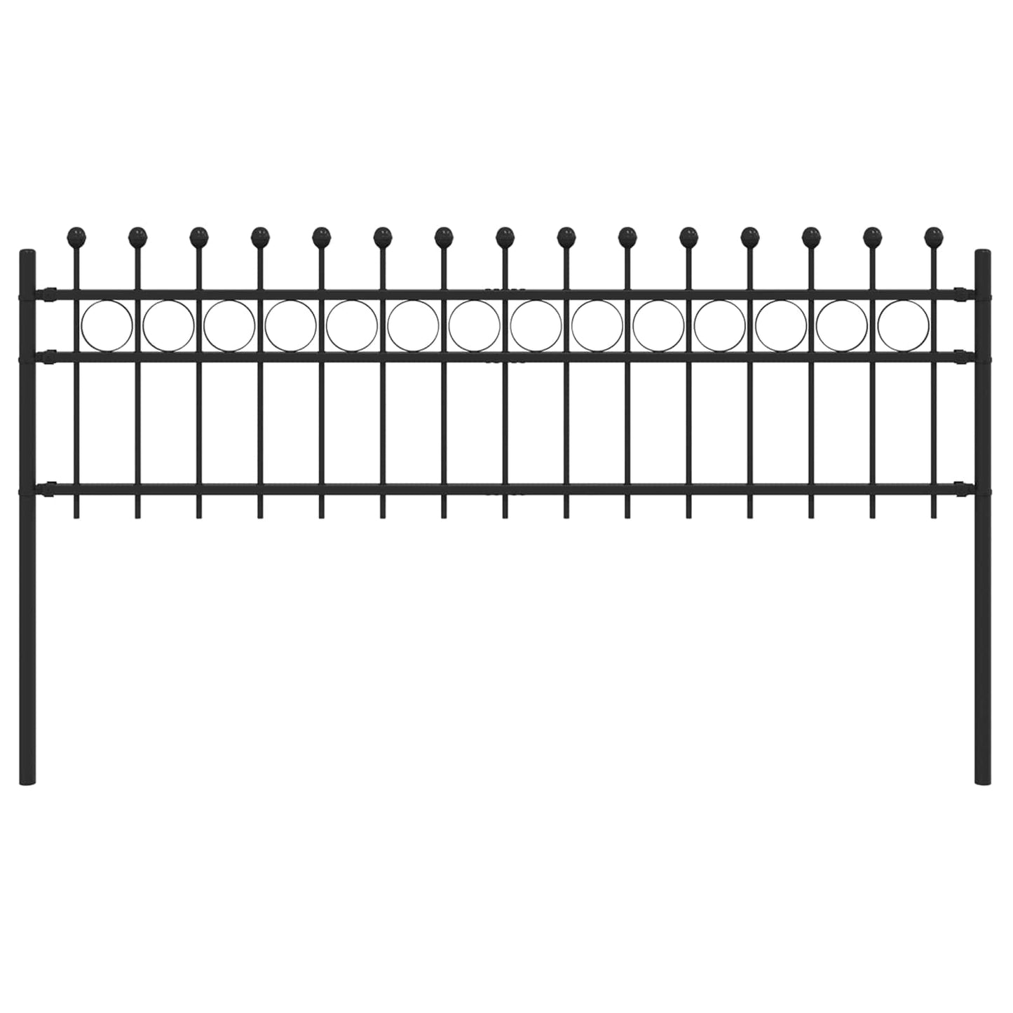 Valla perimetral Vidaxx negra 200 x 130 cm de acero con recubrimiento en polvo