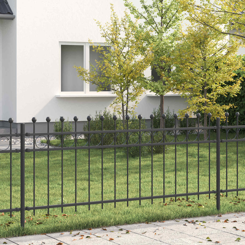 Vidaxl ringhek zwart 200 x 130 cm gepoedercoat staal