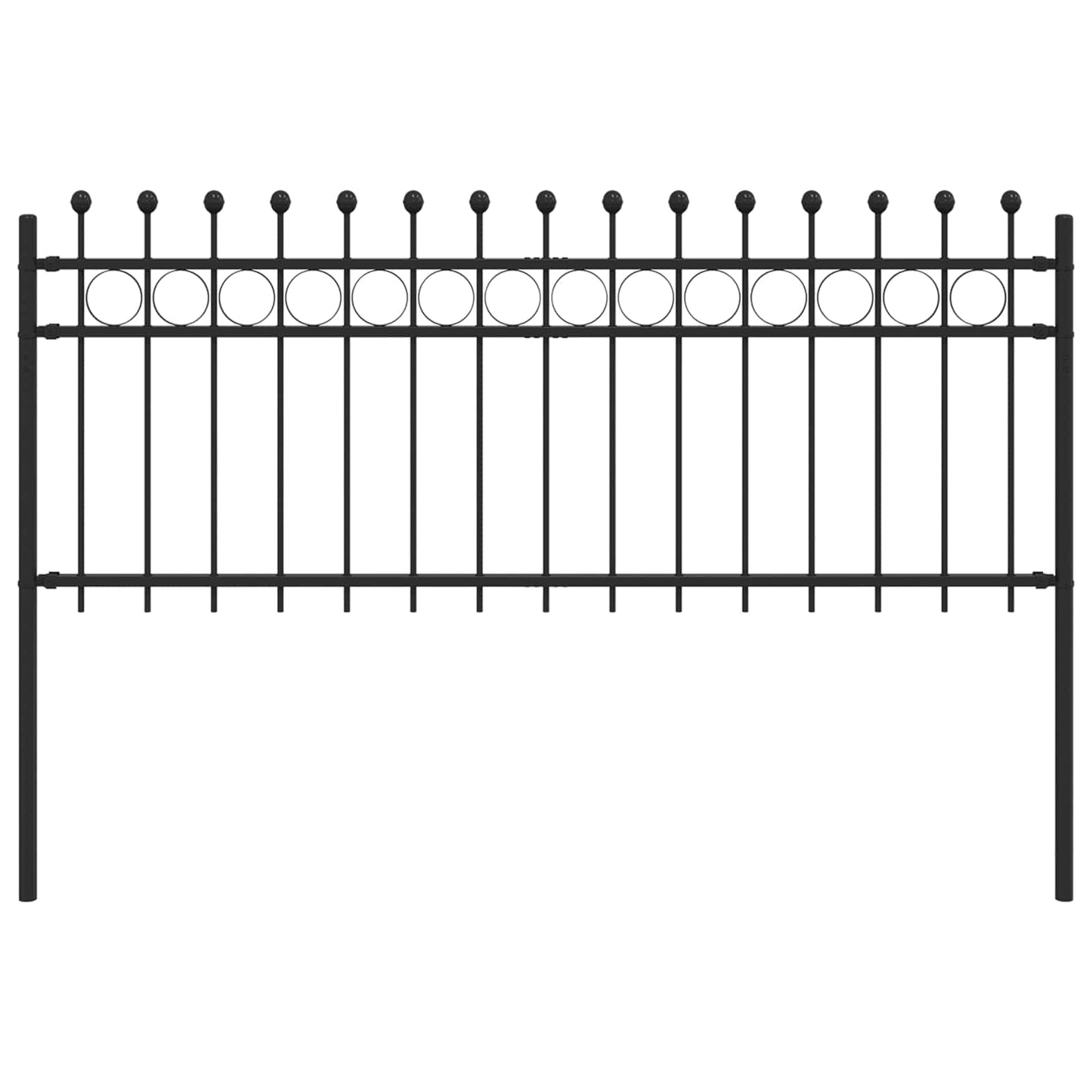 Valla perimetral Vidaxx negra 200 x 130 cm de acero con recubrimiento en polvo