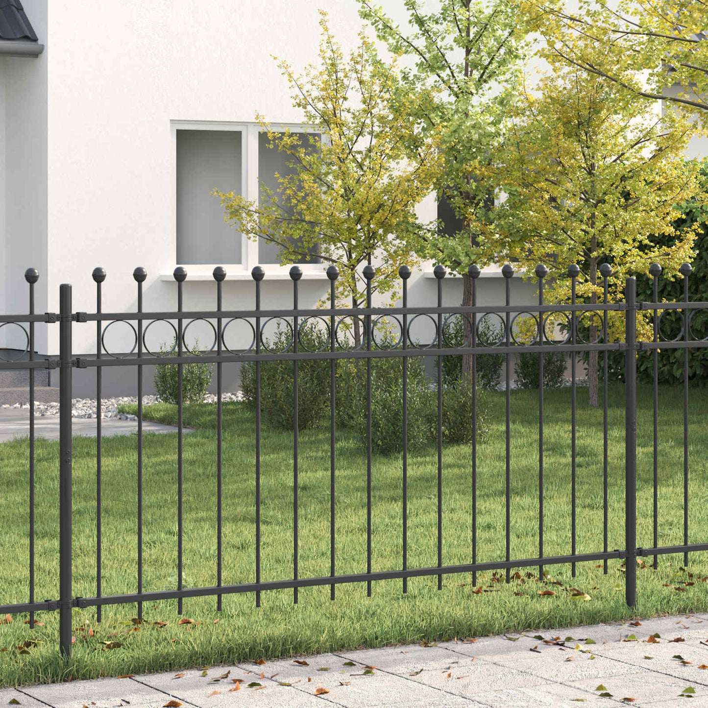 Valla perimetral Vidaxx negra 200 x 150 cm de acero con recubrimiento en polvo