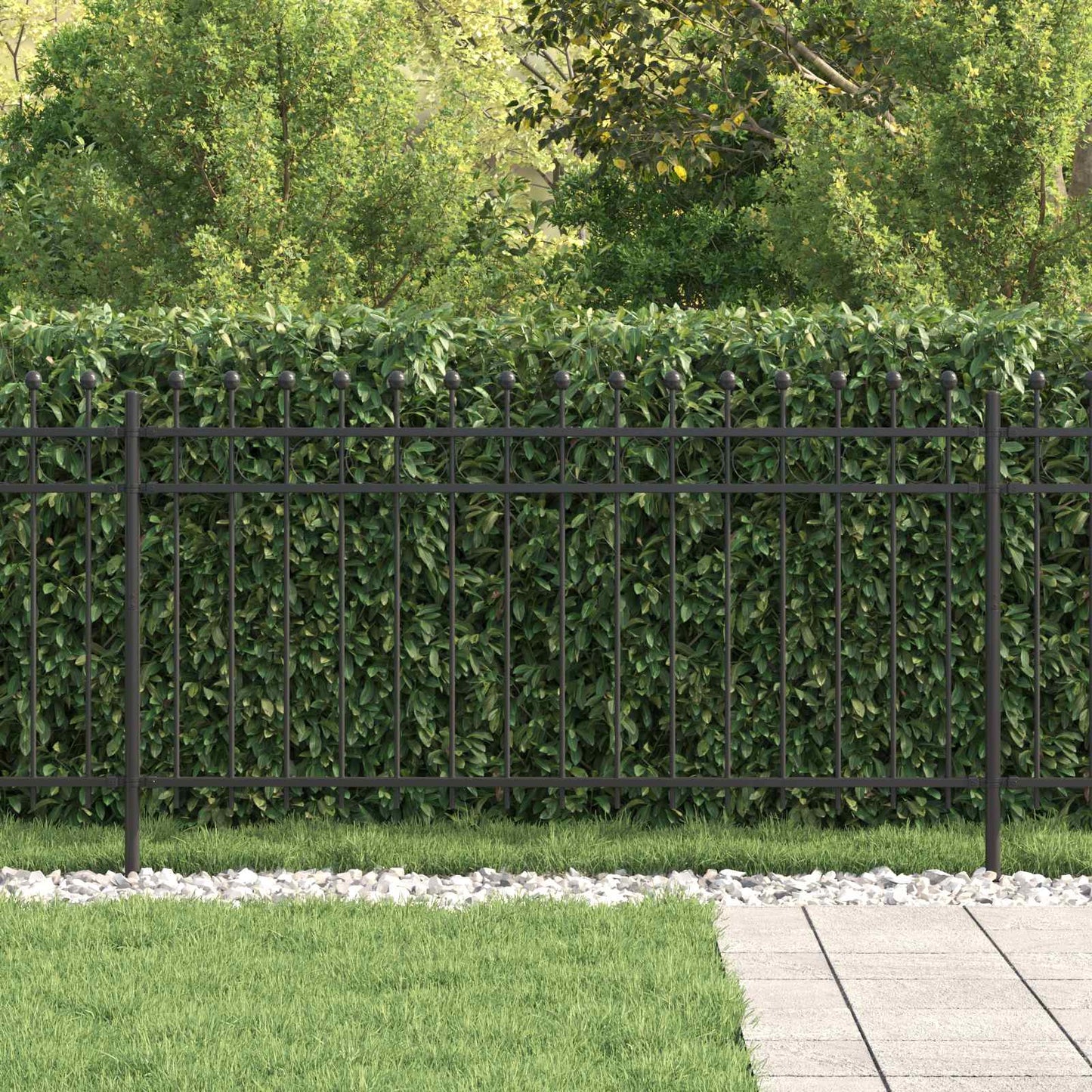 Valla perimetral Vidaxx negra 200 x 150 cm de acero con recubrimiento en polvo