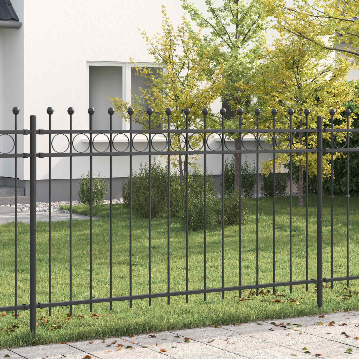 Valla perimetral Vidaxx negra 200 x 130 cm de acero con recubrimiento en polvo