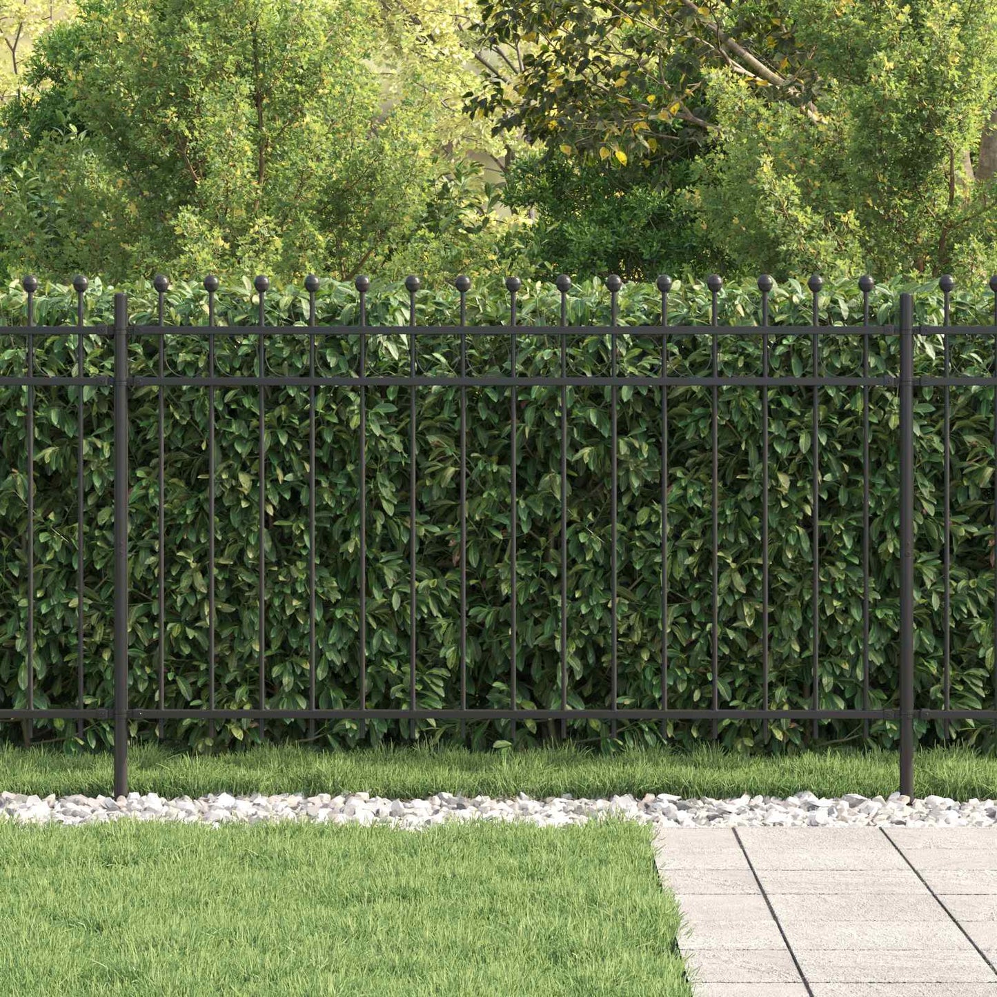 Valla perimetral Vidaxx negra 200 x 130 cm de acero con recubrimiento en polvo