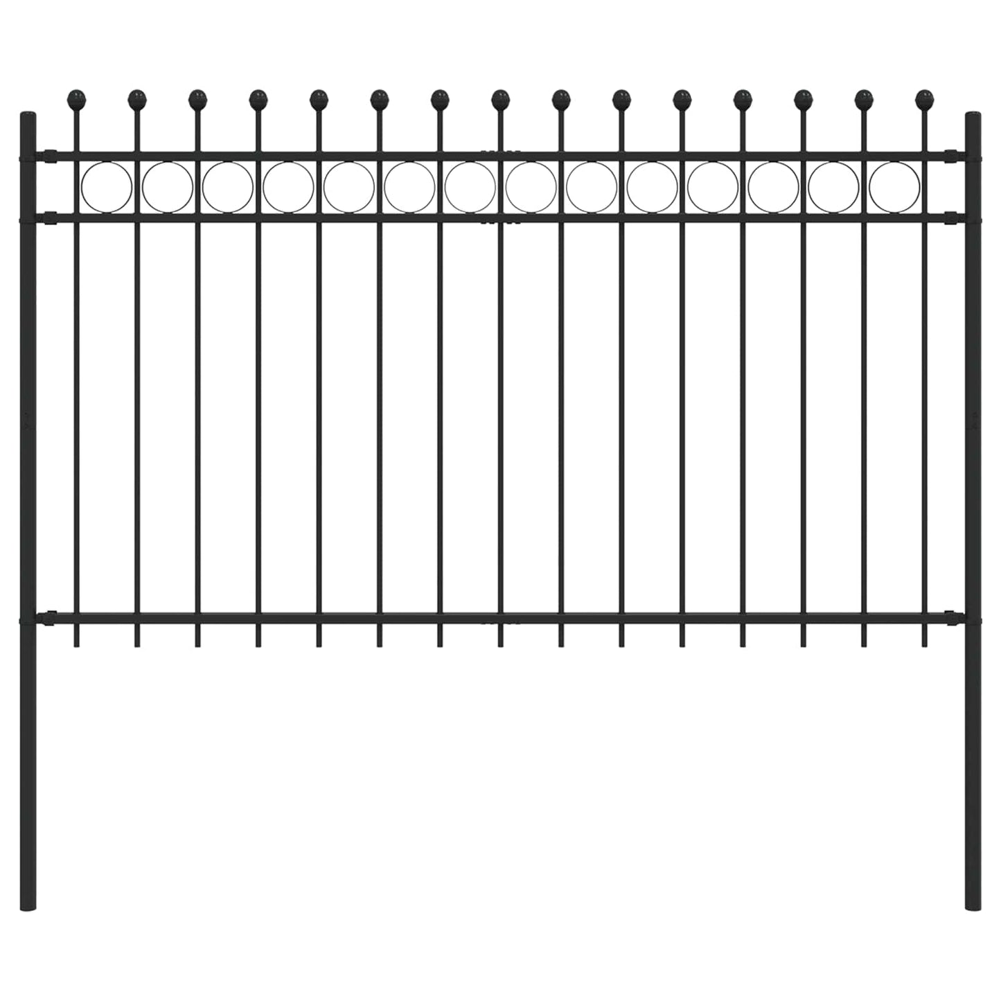 Valla perimetral Vidaxx negra 200 x 130 cm de acero con recubrimiento en polvo