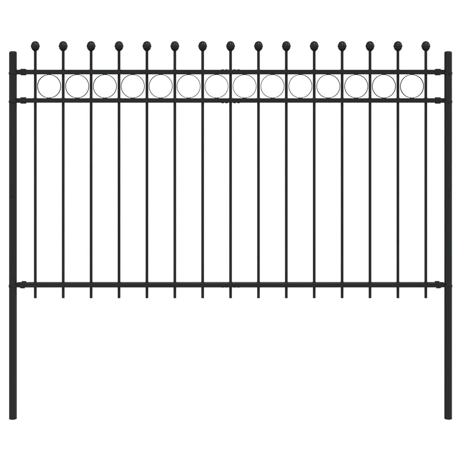 Vidaxl ringhek zwart 200 x 130 cm gepoedercoat staal