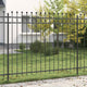 Valla perimetral Vidaxx negra 200 x 200 cm de acero con recubrimiento en polvo