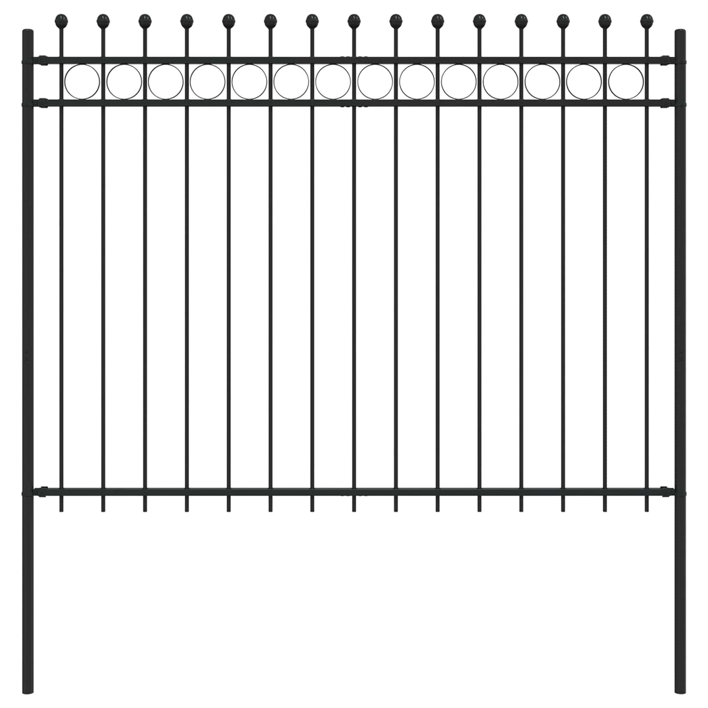 Valla perimetral Vidaxx negra 200 x 200 cm de acero con recubrimiento en polvo