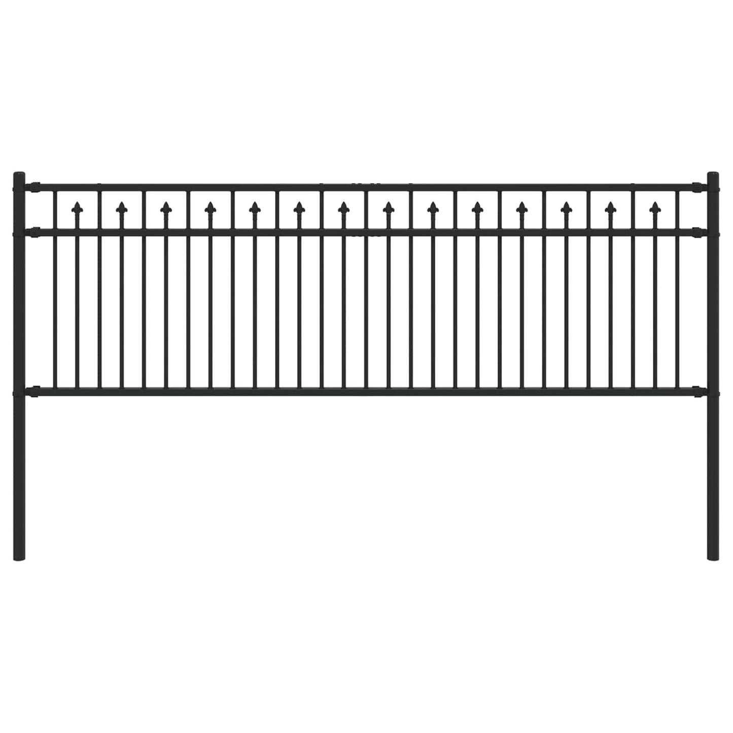 Vidaxl spike hek zwart 200 x 110 cm gepoedercoat staal