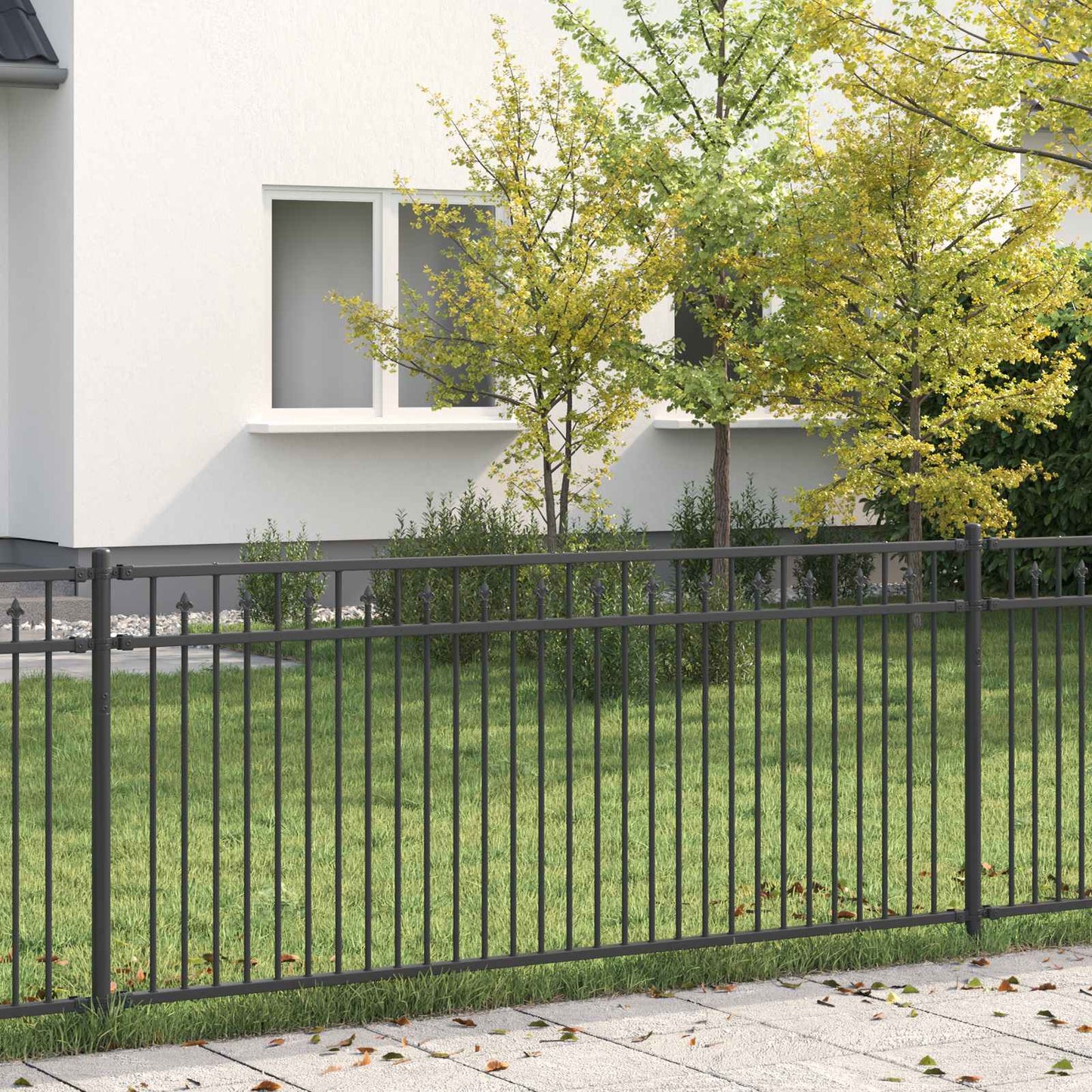 Vidaxx valla con púas negra 200 x 130 cm acero con recubrimiento en polvo