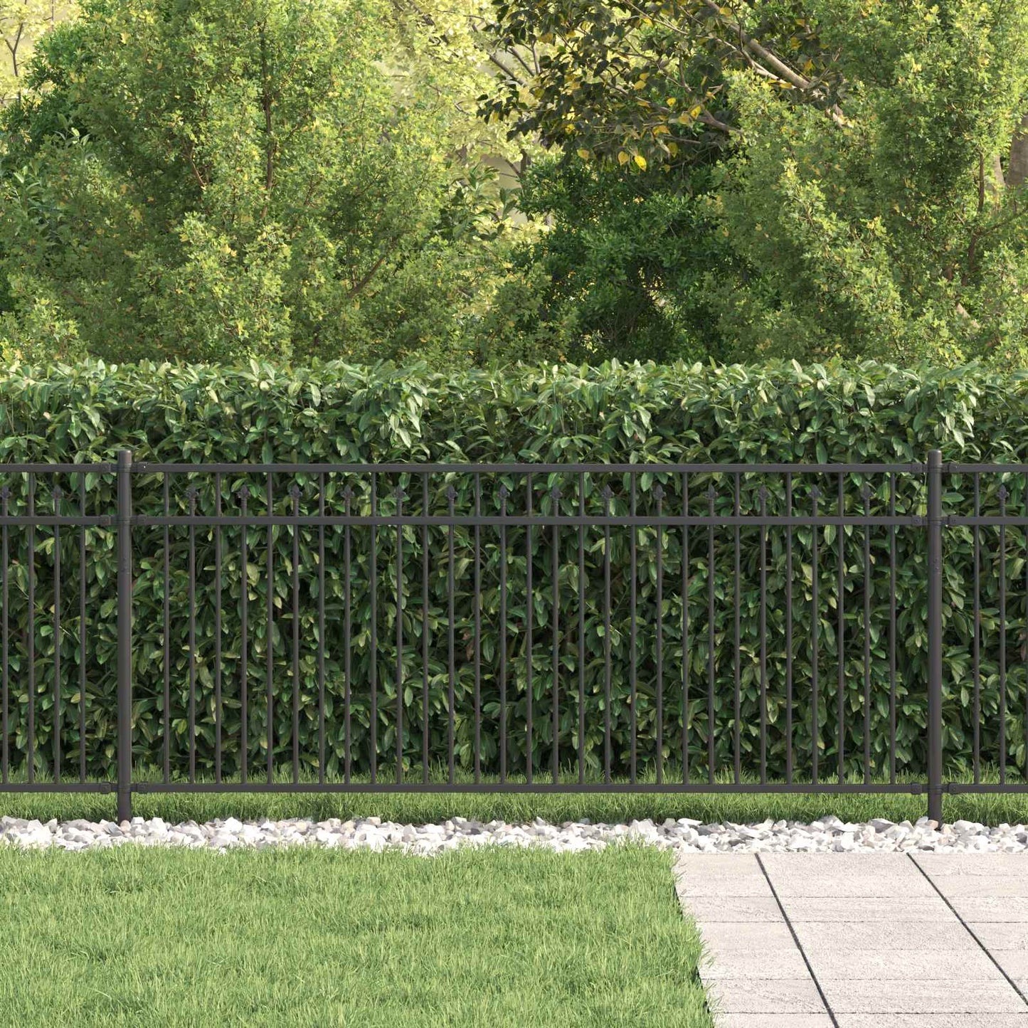 Vidaxx valla con púas negra 200 x 130 cm acero con recubrimiento en polvo