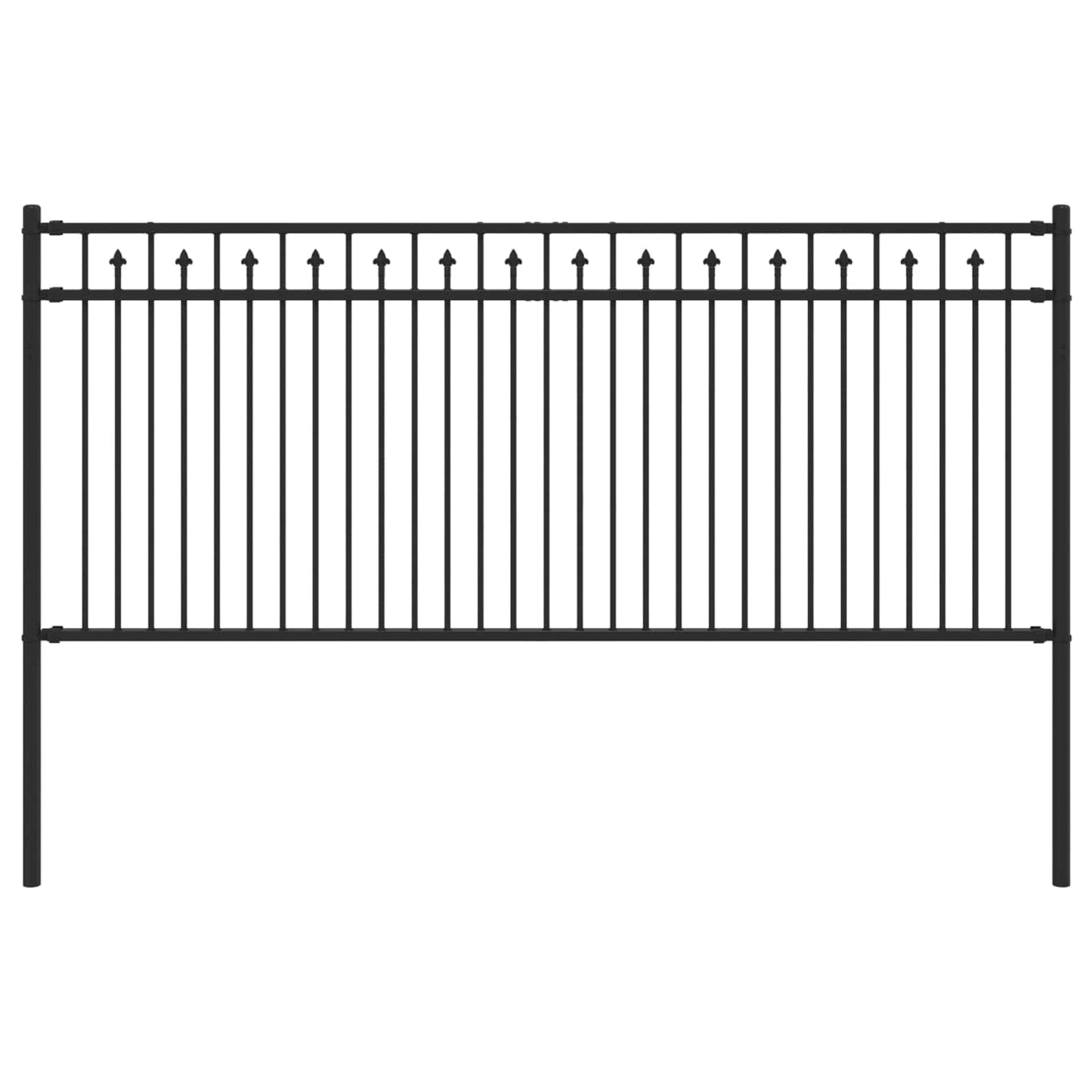 Vidaxx valla con púas negra 200 x 130 cm acero con recubrimiento en polvo