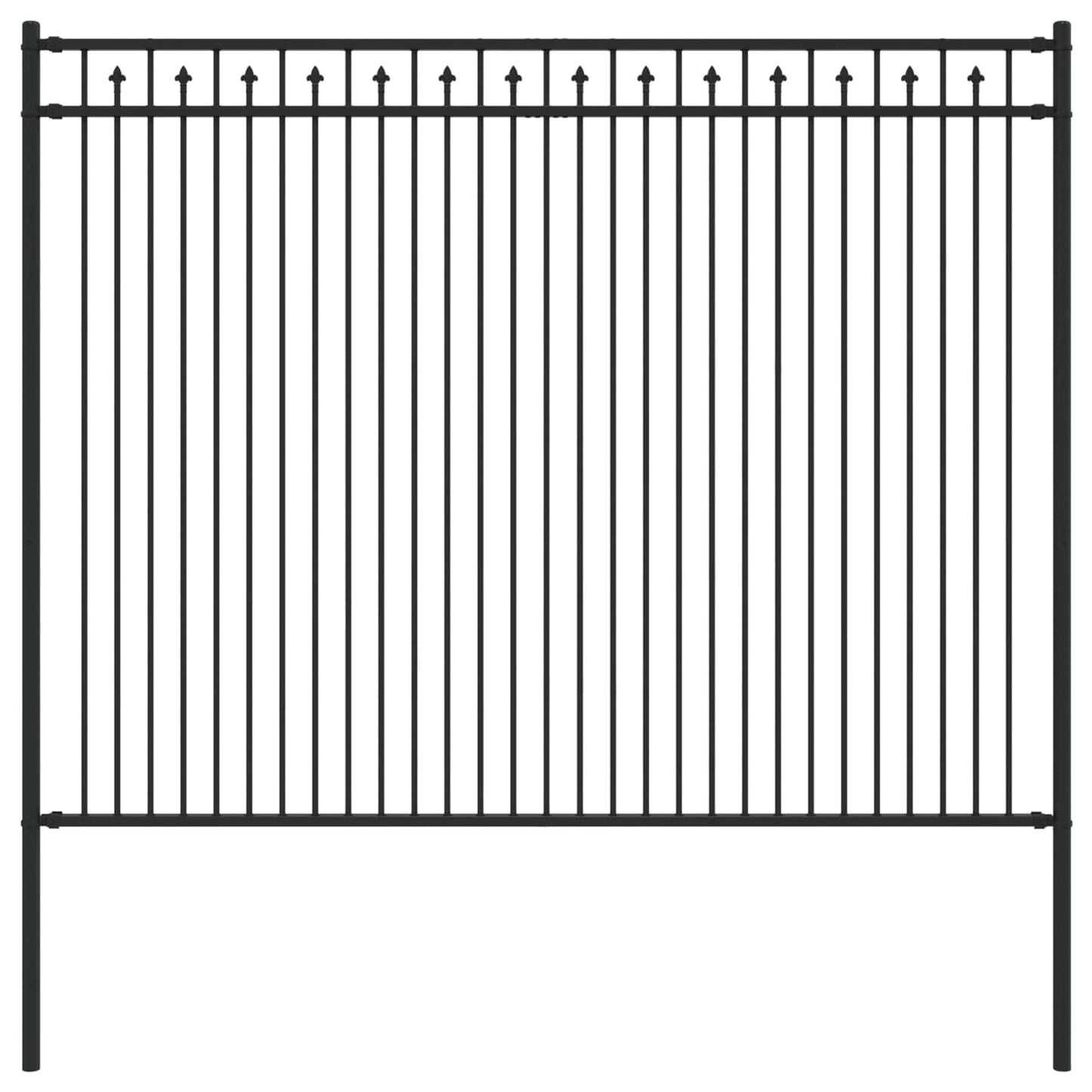 Vidaxx valla con púas negra 200 x 200 cm acero con recubrimiento en polvo