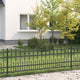 Vidaxx valla con aros de púas negro 200 x 130 cm acero con recubrimiento en polvo