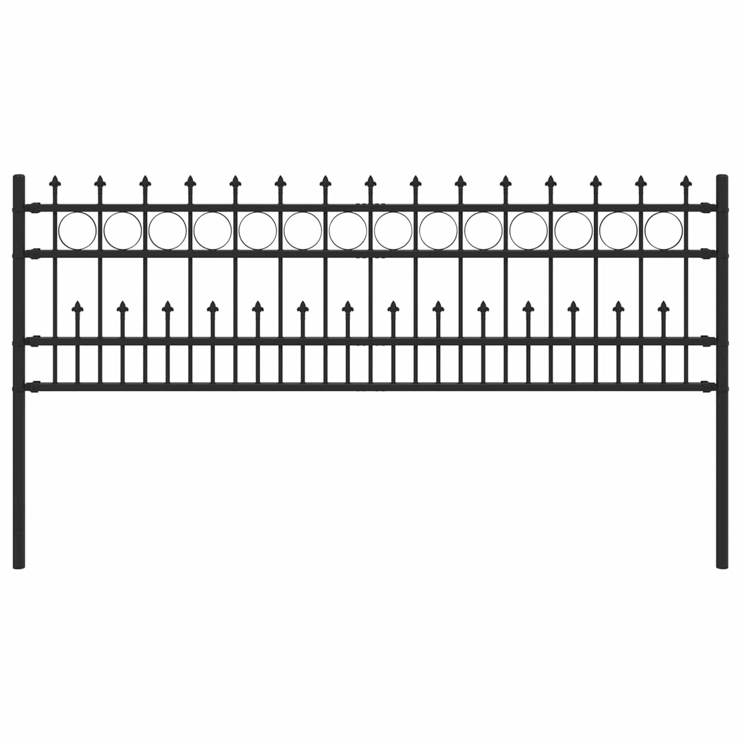Vidaxx valla con aros de púas negro 200 x 130 cm acero con recubrimiento en polvo