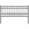 Vidaxl spike ring hek zwart 200 x 130 cm gepoedercoat staal