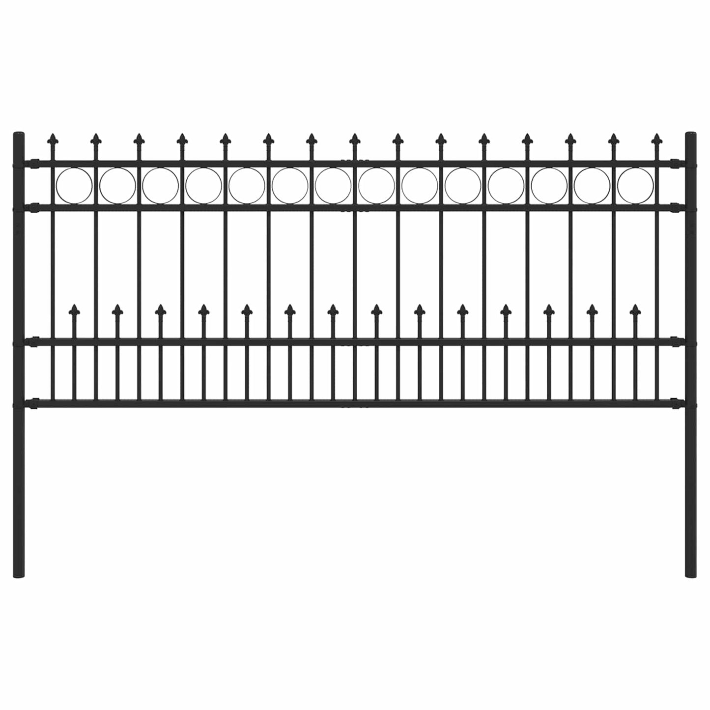 Vidaxx valla con aros de púas negro 200 x 130 cm acero con recubrimiento en polvo