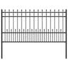 Vidaxl spike ring hek zwart 200 x 150 cm gepoedercoat staal