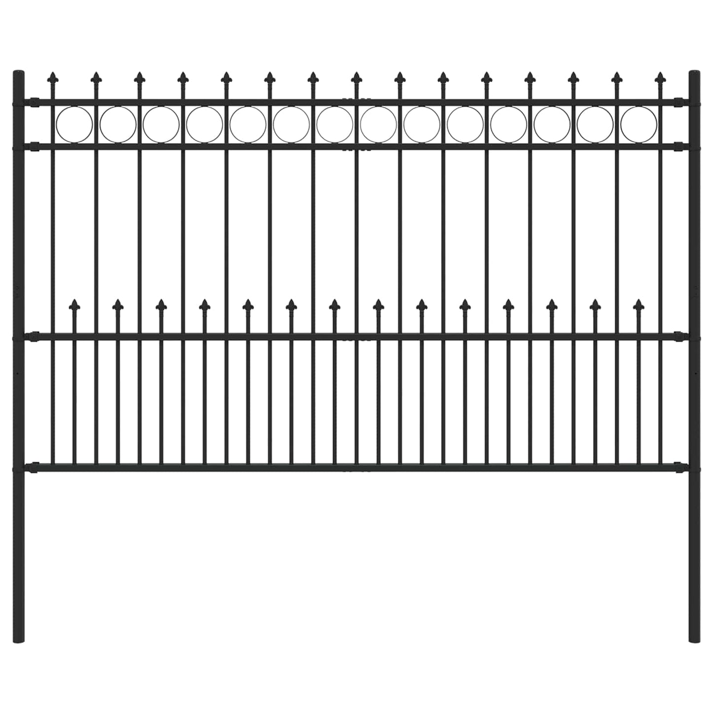 Vidaxx valla con aros de púas negro 200 x 130 cm acero con recubrimiento en polvo