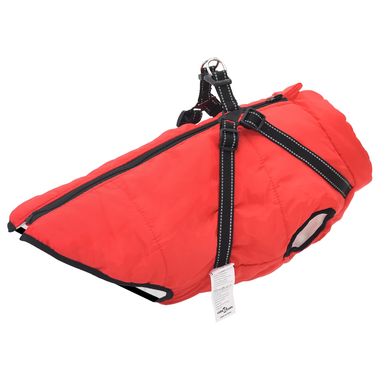 Abrigo para perros VidaXL con arnés rojo 5xl polar y poliéster