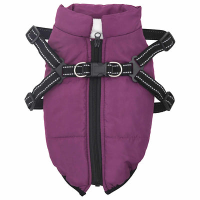 Abrigo para perros VidaXL con arnés violeta XL polar y poliéster