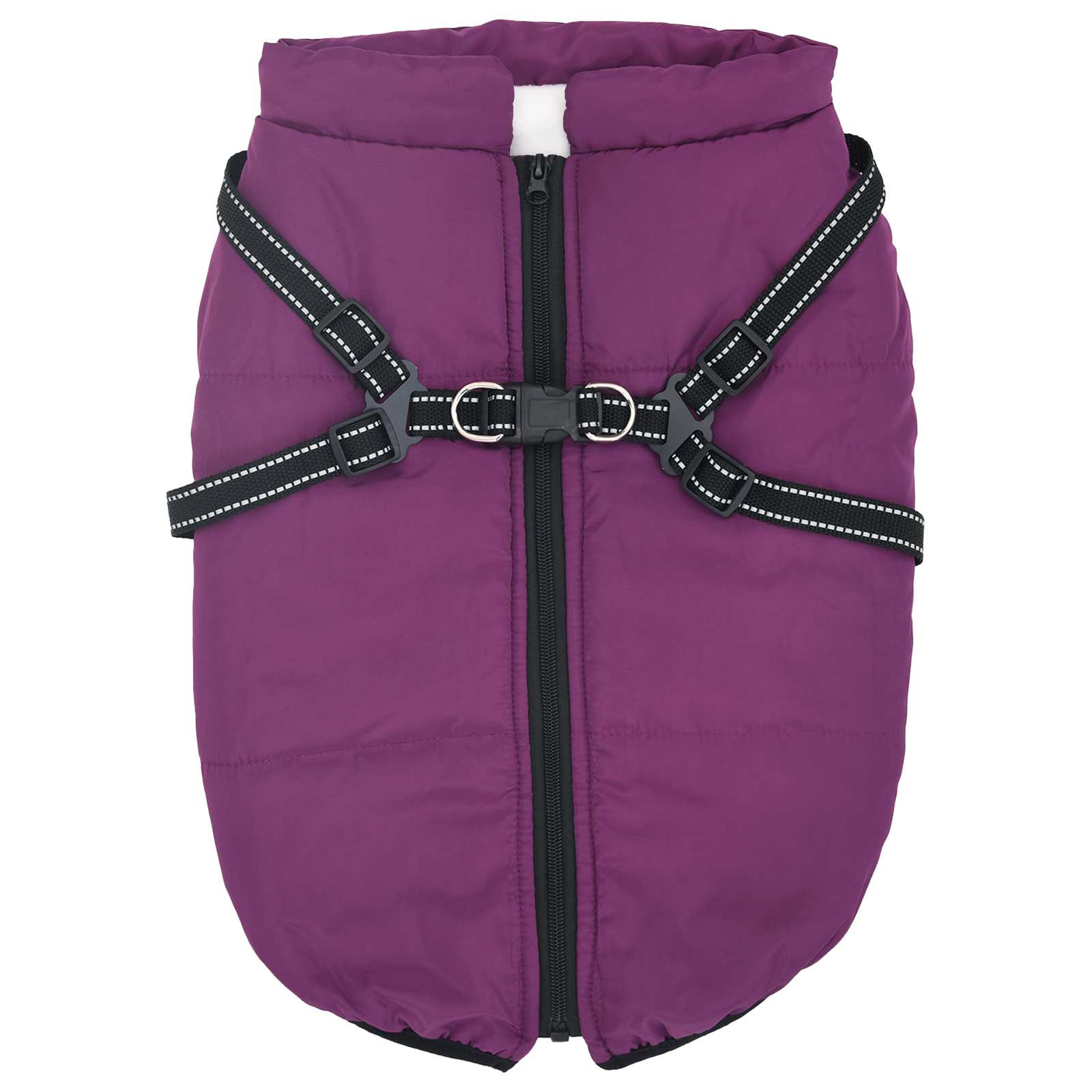 Vidaxl hondenjas met harnas paars 5xl fleece en polyester
