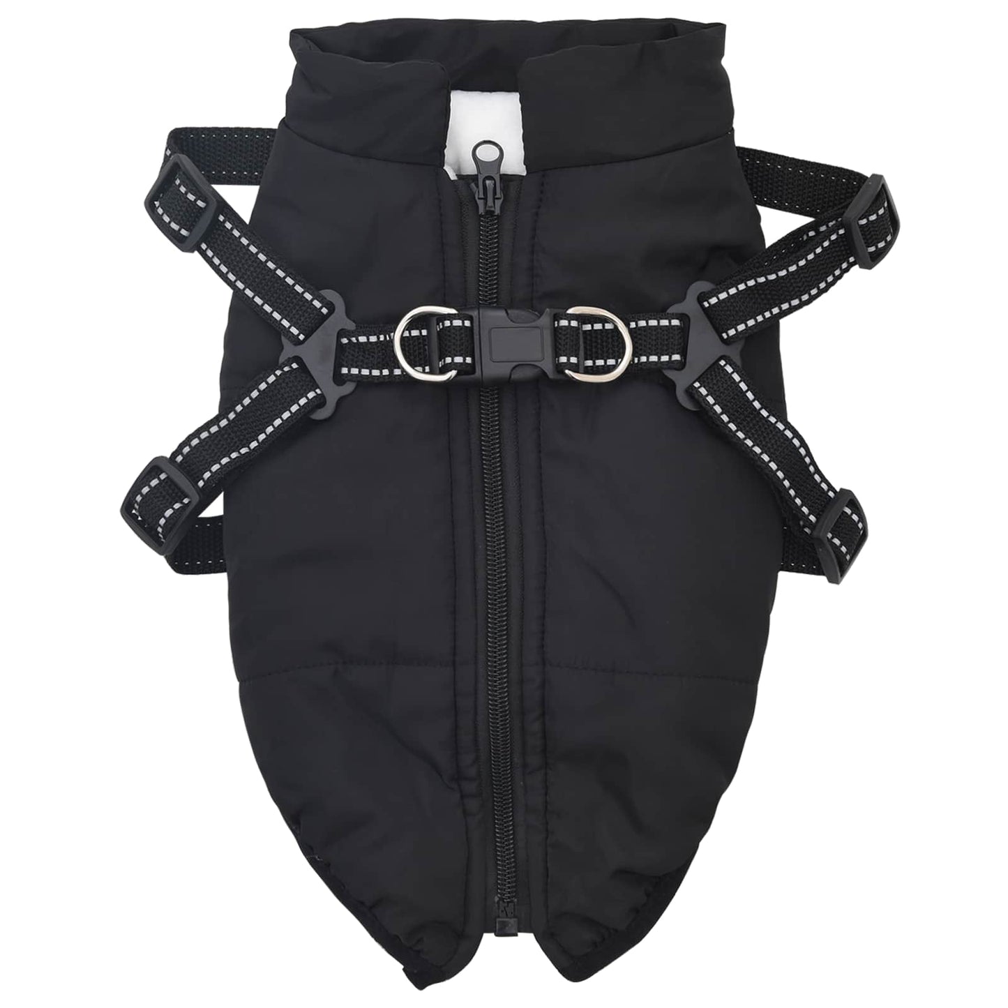 Vidaxl hondenjas met harnas zwart s fleece en polyester