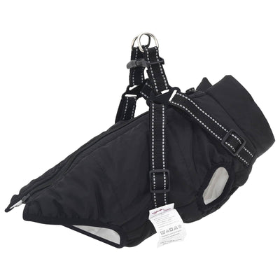 Vidaxl hondenjas met harnas zwart m fleece en polyester