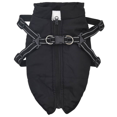 Vidaxl hondenjas met harnas zwart xl fleece en polyester
