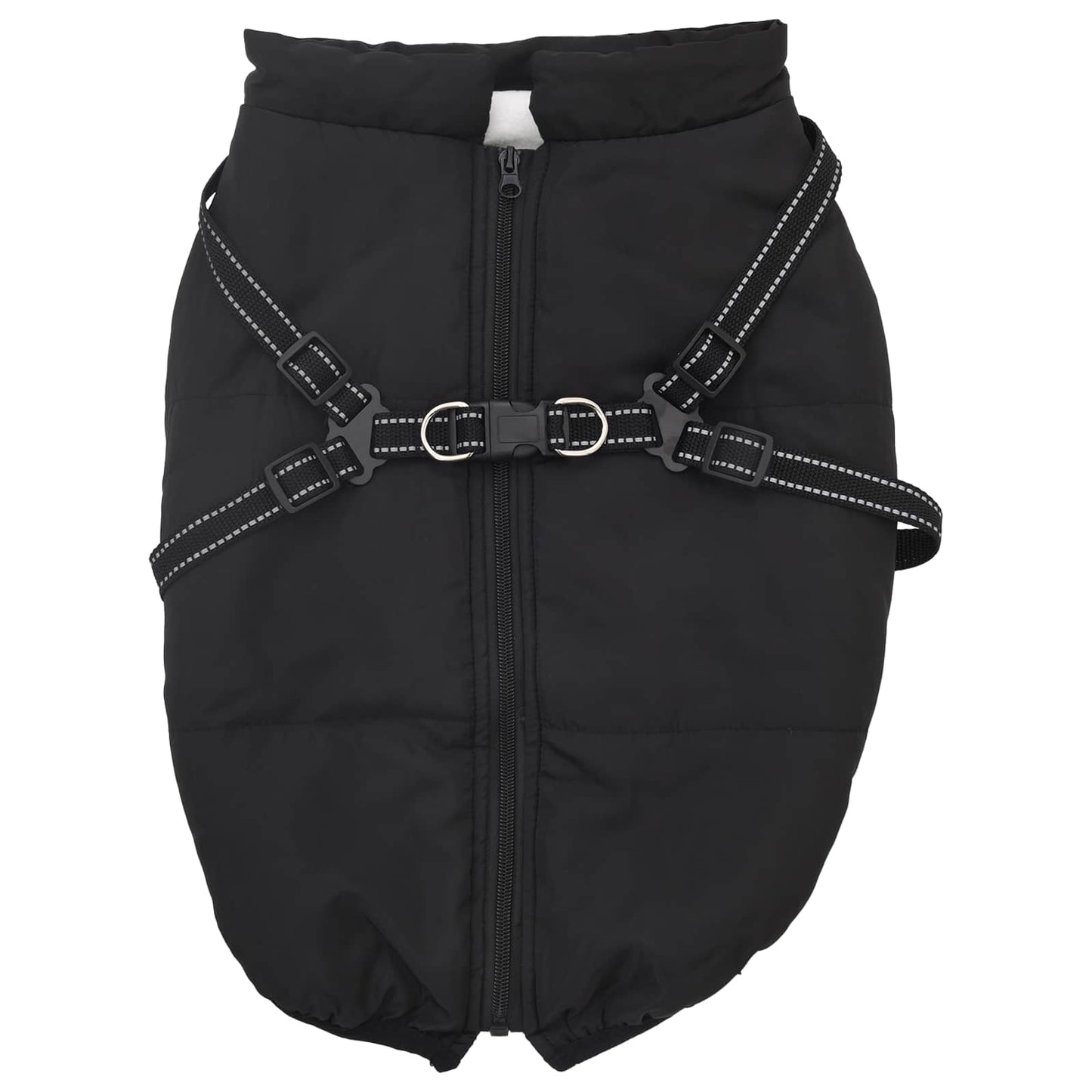 Vidaxl hondenjas met harnas zwart 3xl fleece en polyester