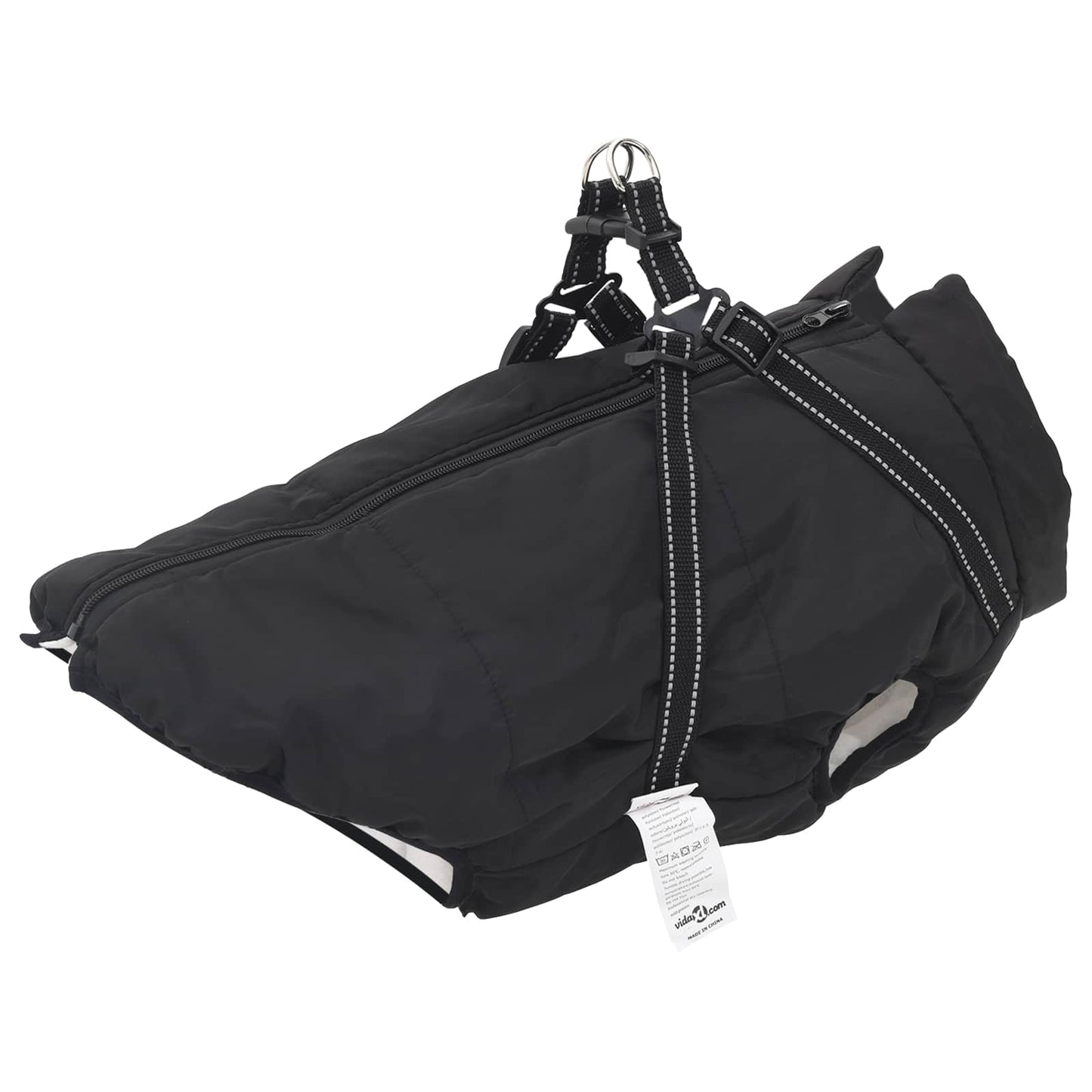 Vidaxl hondenjas met harnas zwart 4xl fleece en polyester