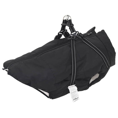 Vidaxl hondenjas met harnas zwart 4xl fleece en polyester