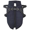 Cappotto per cani VidaXL con pettorina blu navy con pile e poliestere