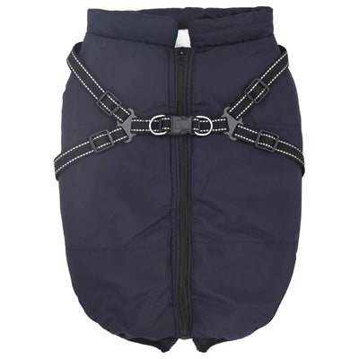 Vidaxl hondenjas met harnas marineblauw 4xl fleece en polyester