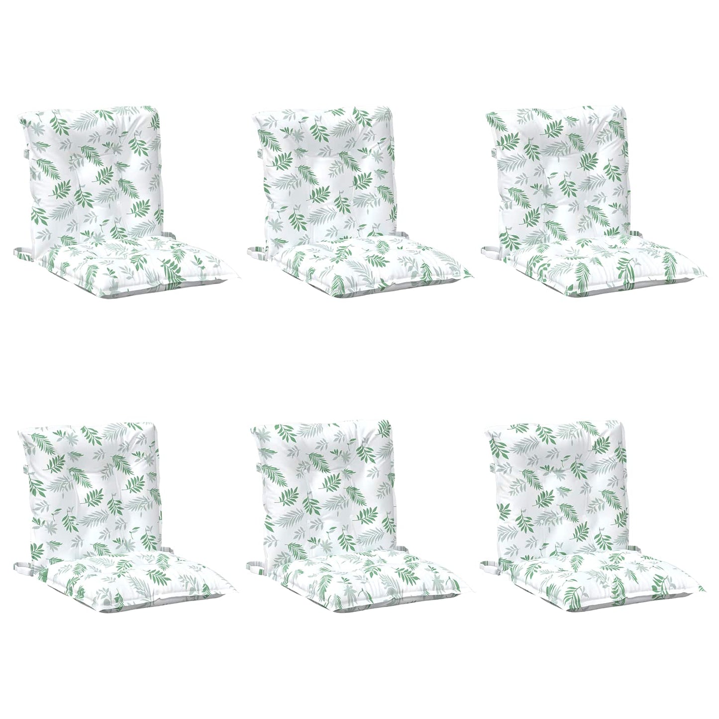 Vidaxl lowback stoelkussen blad 6 pcs wit 100 x 50 x 7 cm oxford