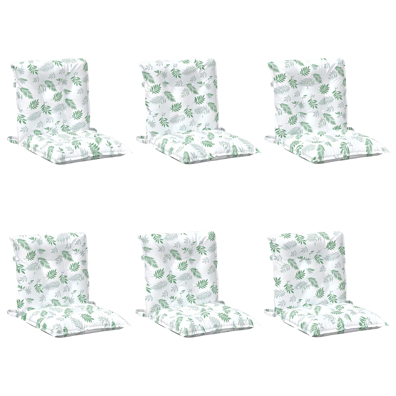 VidaXL cojín para silla con respaldo bajo 6 uds blanco 100 x 50 x 7 cm oxford