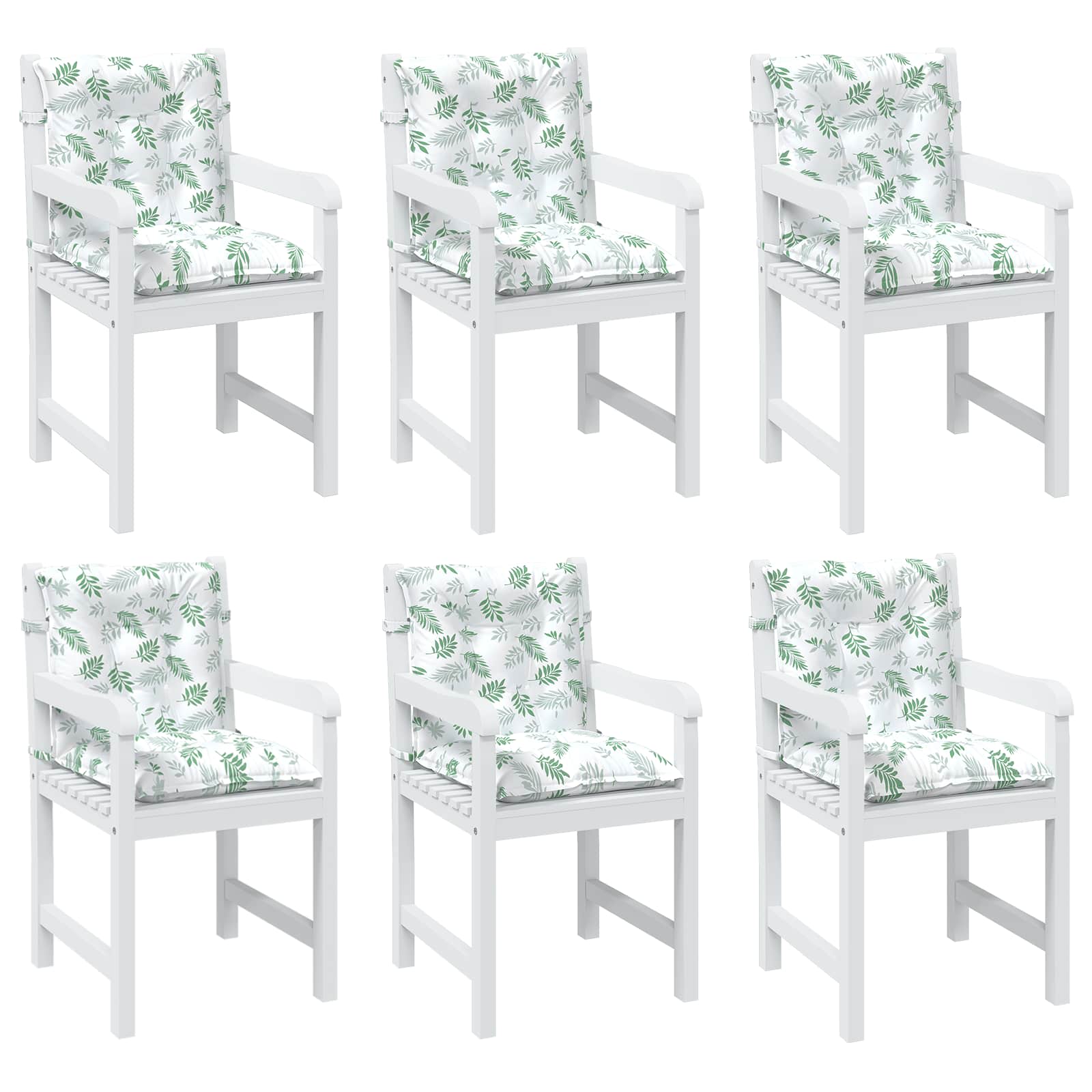 VidaXL cojín para silla con respaldo bajo 6 uds blanco 100 x 50 x 7 cm oxford