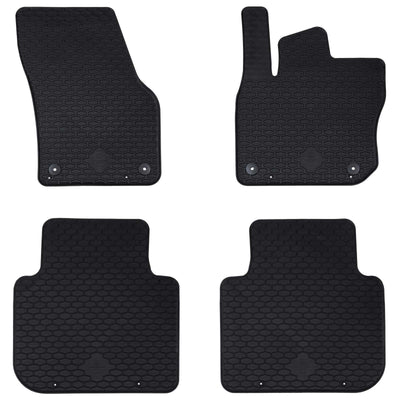 Vidaxl autobodemmat 4 pcs zwart škoda kodiaq tdi rubber