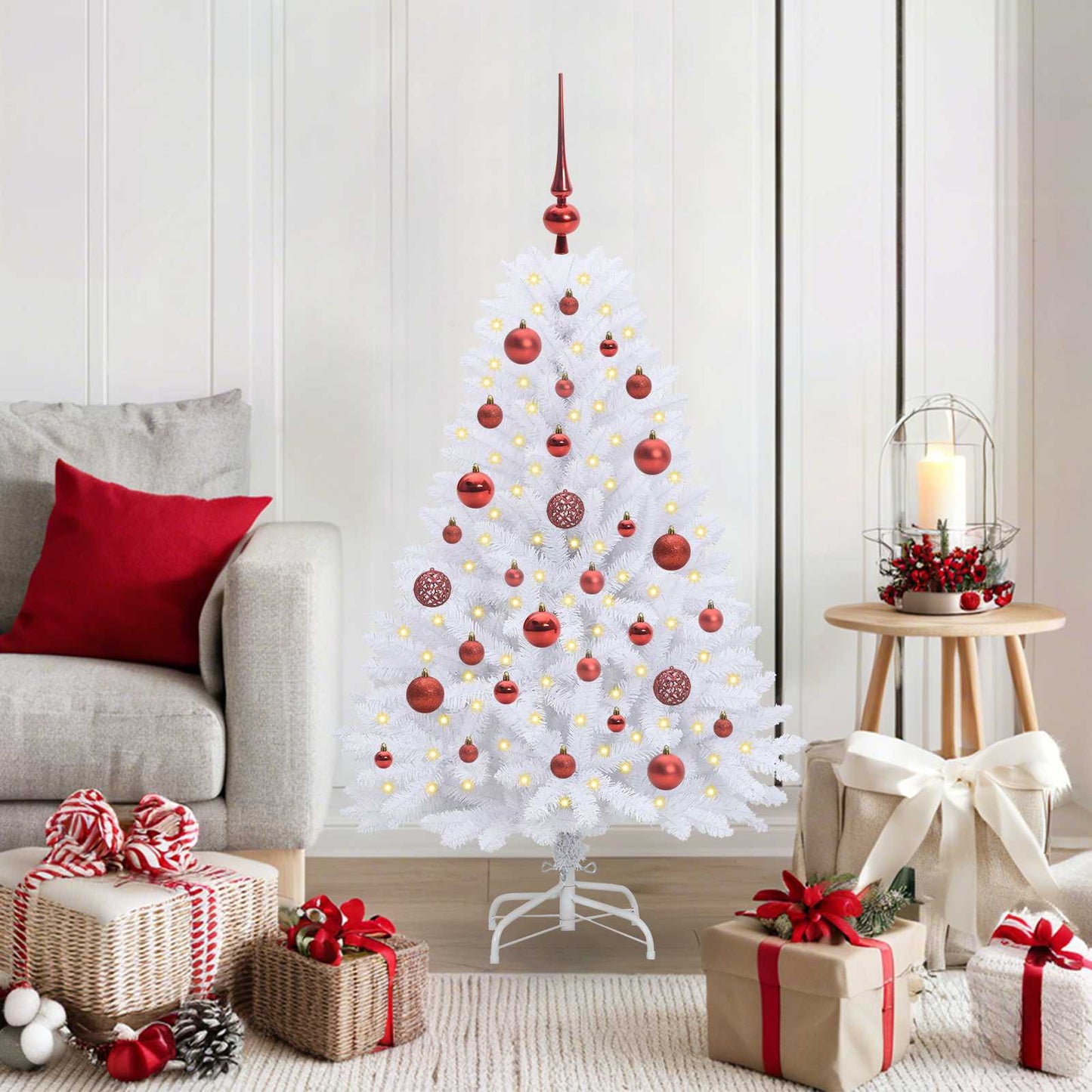 Vidaxx árbol de Navidad artificial plegable blanco 120 cm PVC y acero