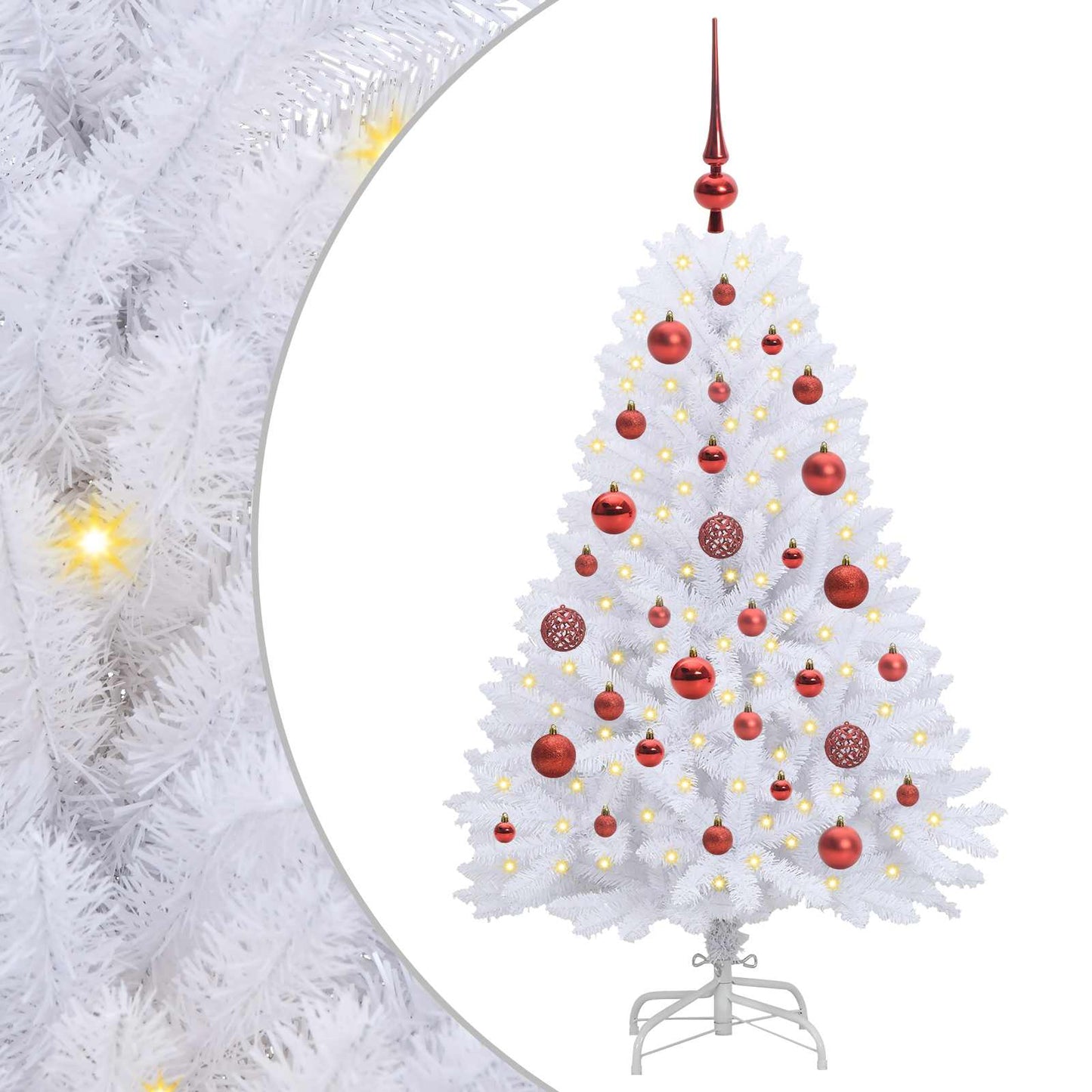 Vidaxx árbol de Navidad artificial plegable blanco 120 cm PVC y acero
