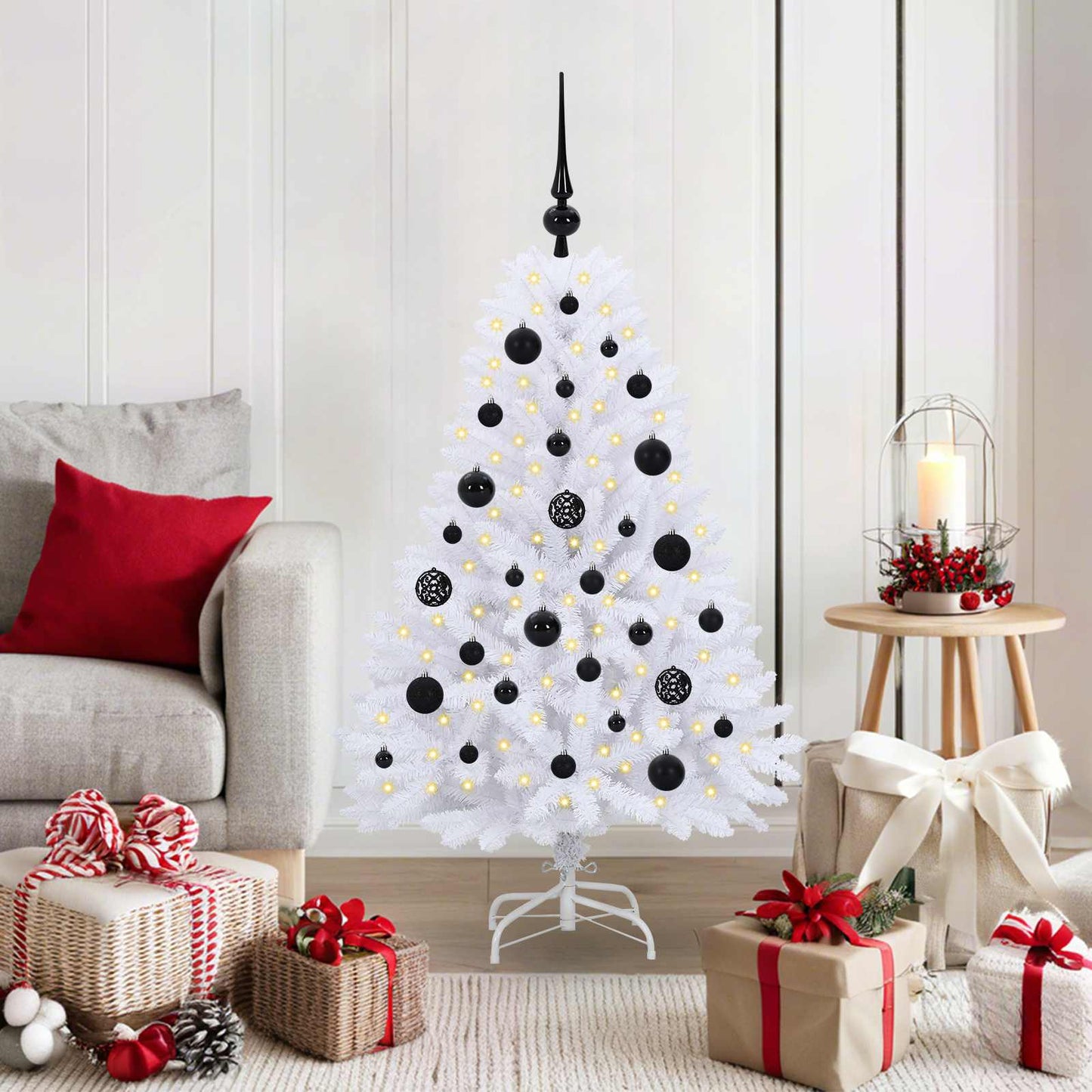 Vidaxx árbol de Navidad artificial plegable blanco 120 cm PVC y acero