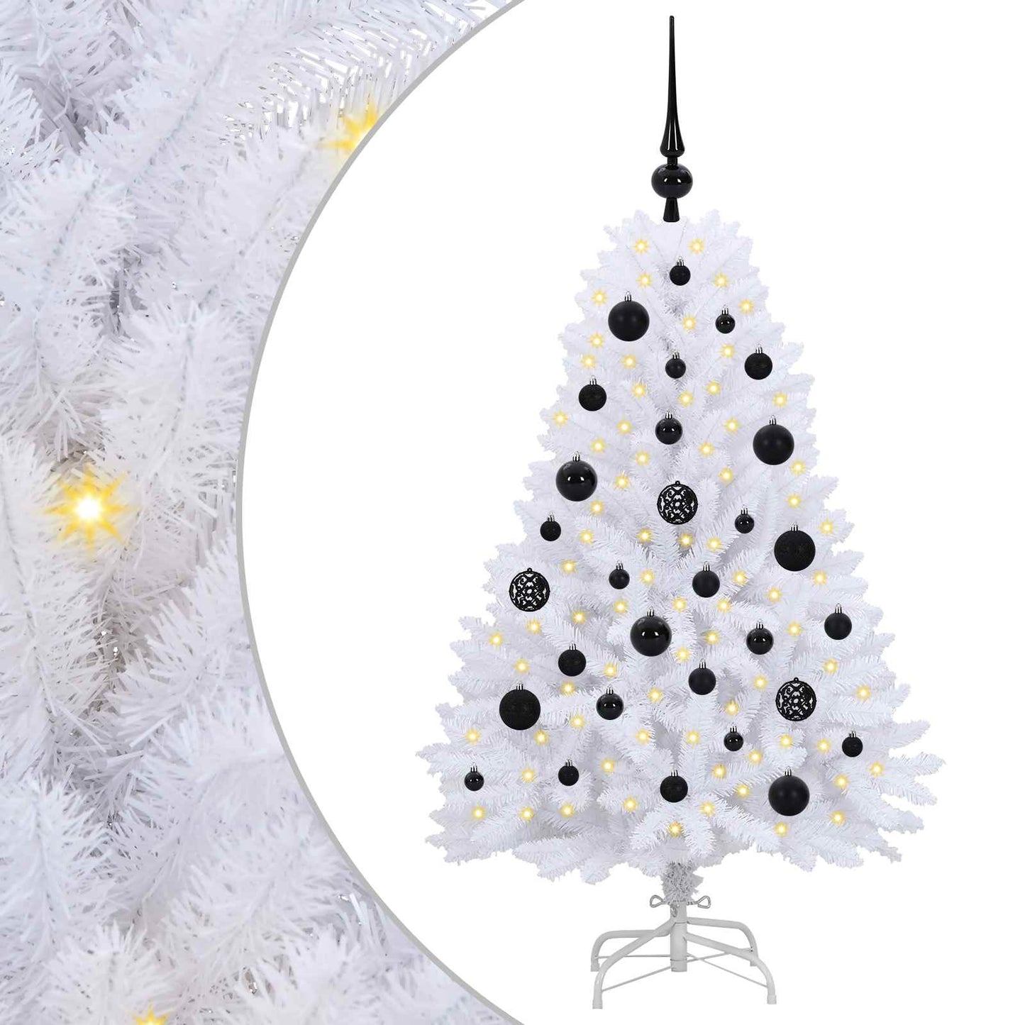Vidaxx árbol de Navidad artificial plegable blanco 120 cm PVC y acero