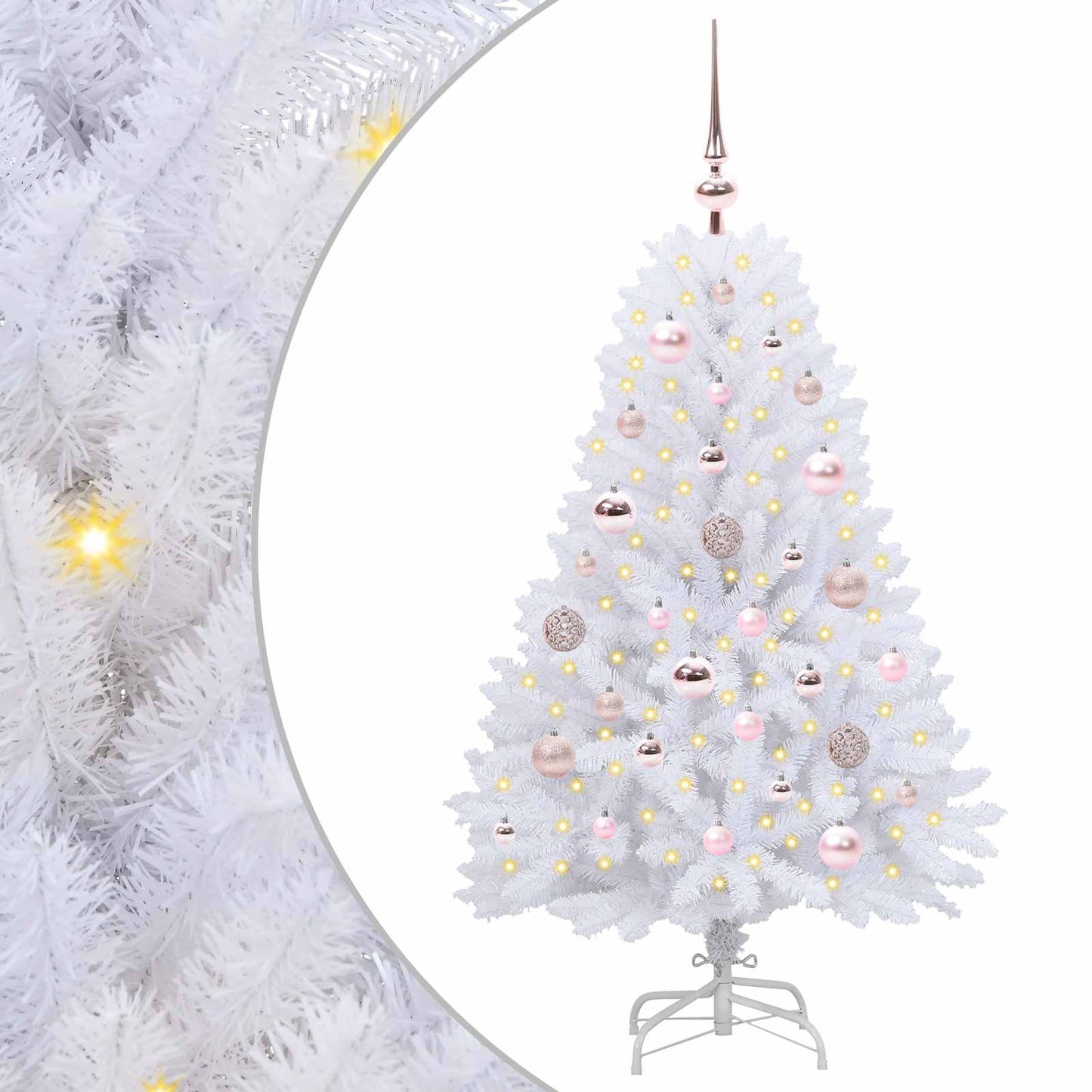 Vidaxx árbol de Navidad artificial plegable blanco 120 cm PVC y acero