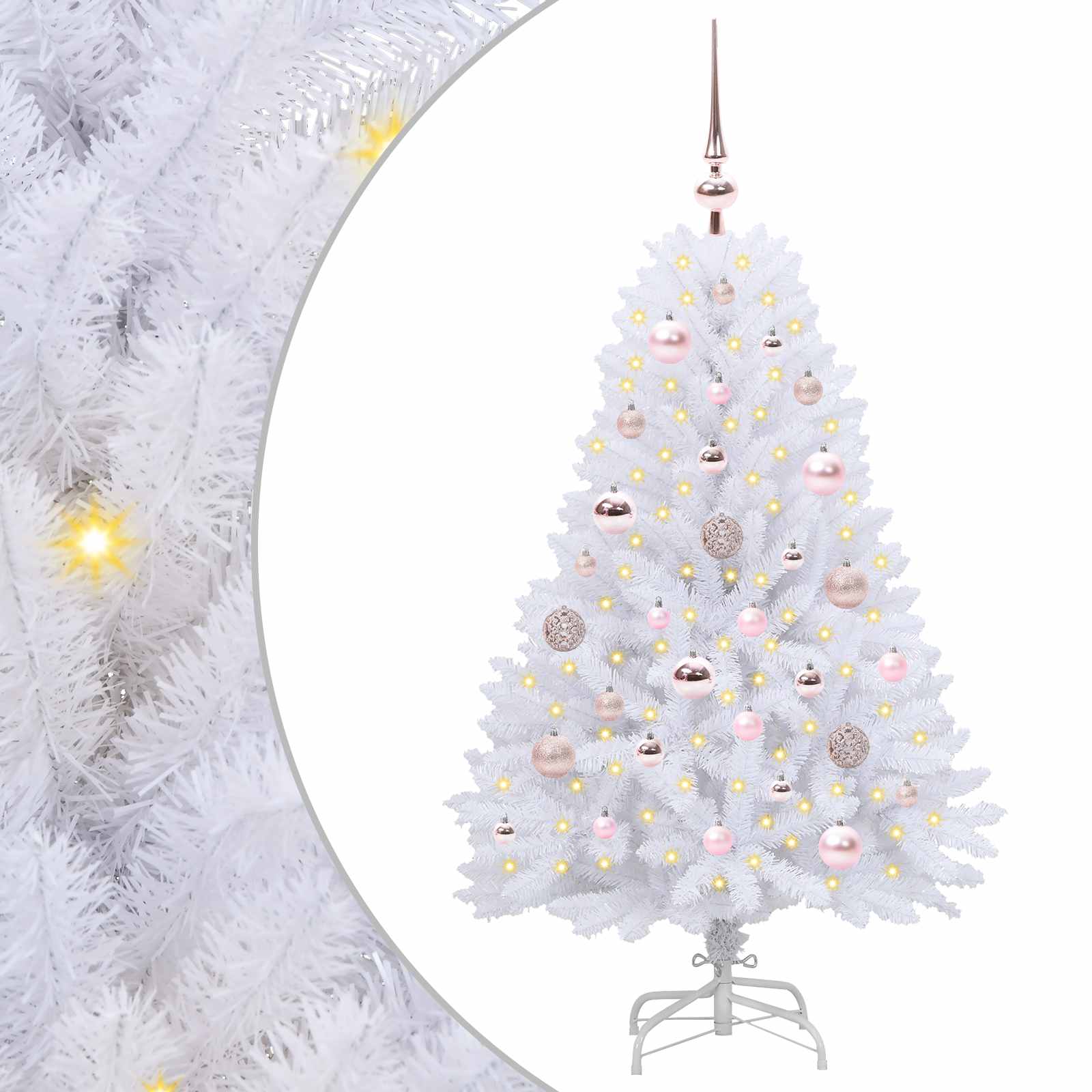 Vidaxl kunstmatige inklapbare kerstboom wit 120 cm pvc en staal