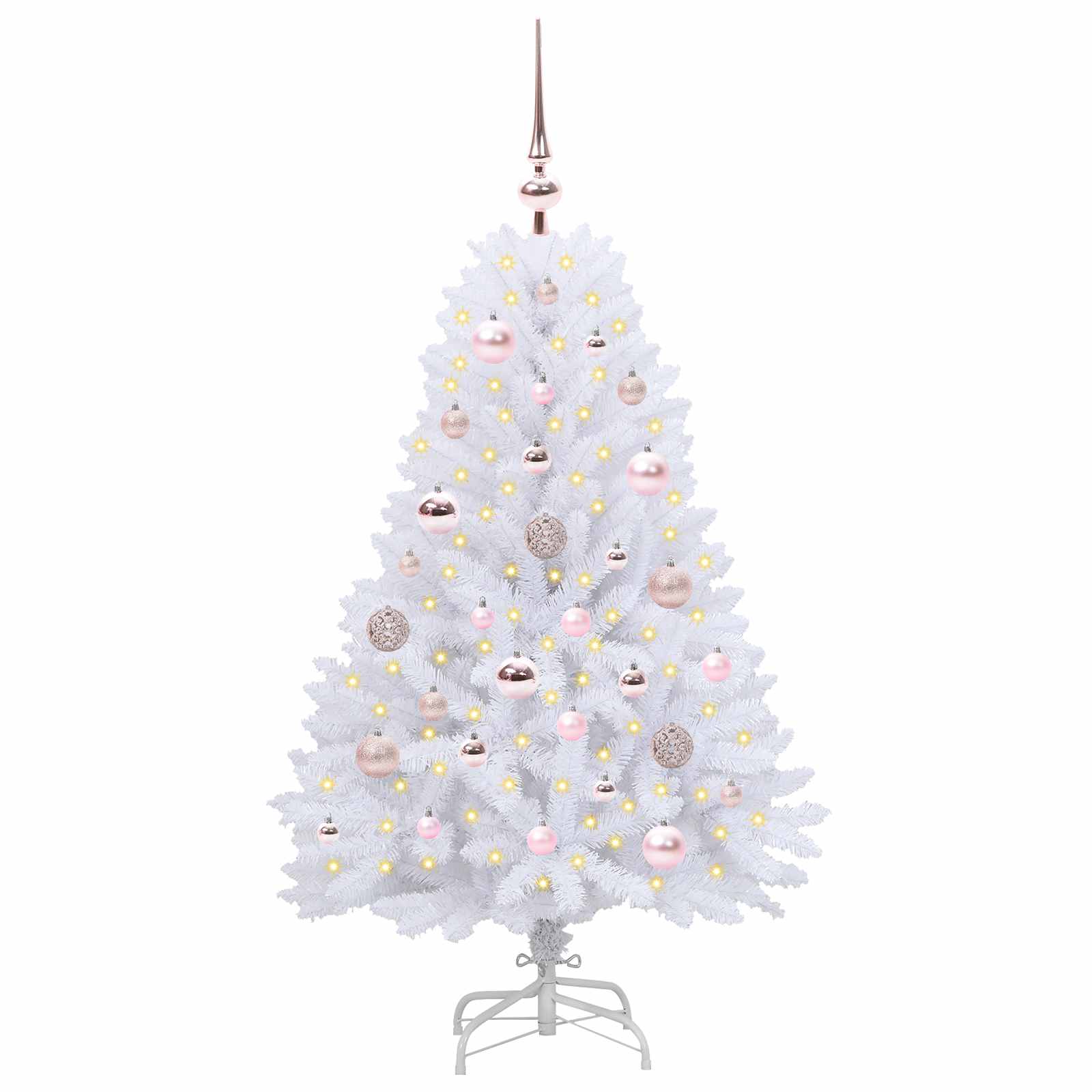 Vidaxl kunstmatige inklapbare kerstboom wit 120 cm pvc en staal