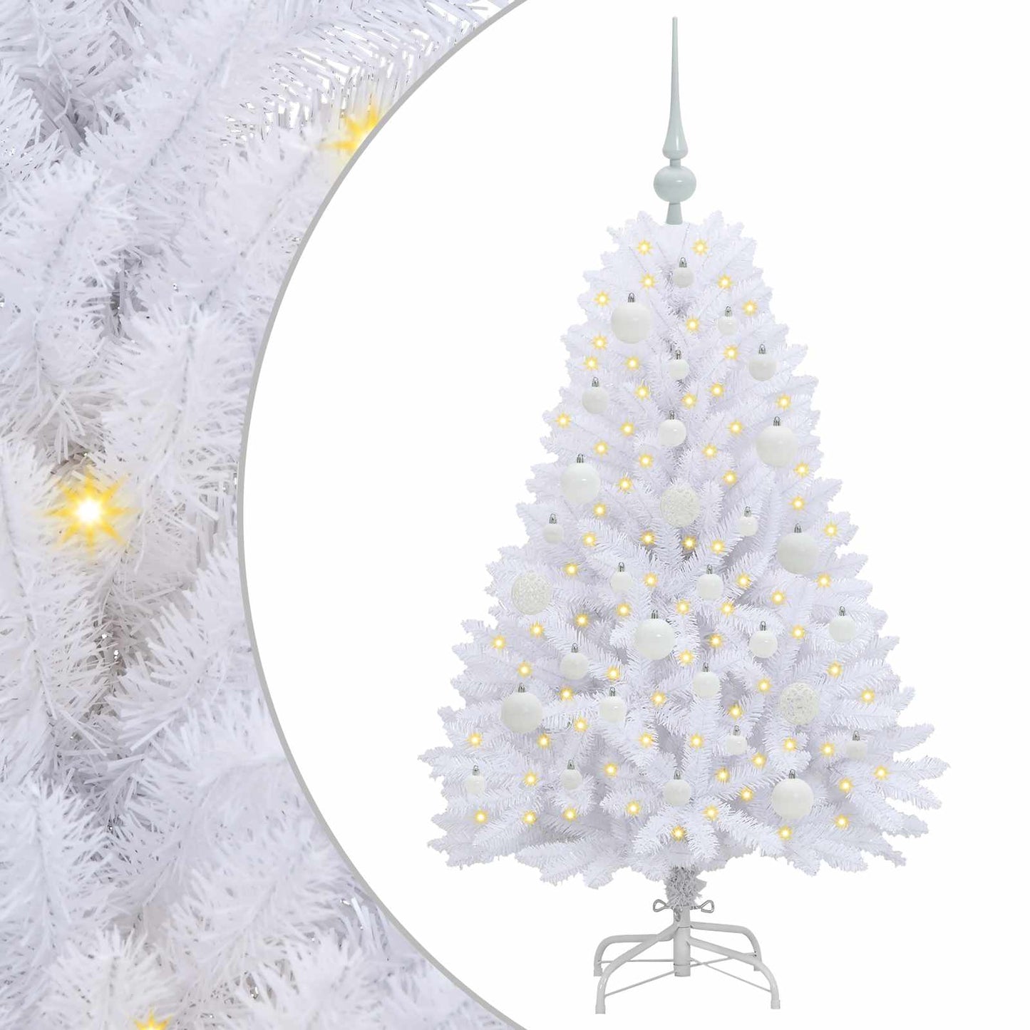Vidaxx árbol de Navidad artificial plegable blanco 120 cm PVC y acero